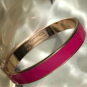 Pink Enamel Bangle Bracelet signed Oscar de la Renta Extraordinary